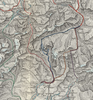 Karte projektierte Eisenbahnen
