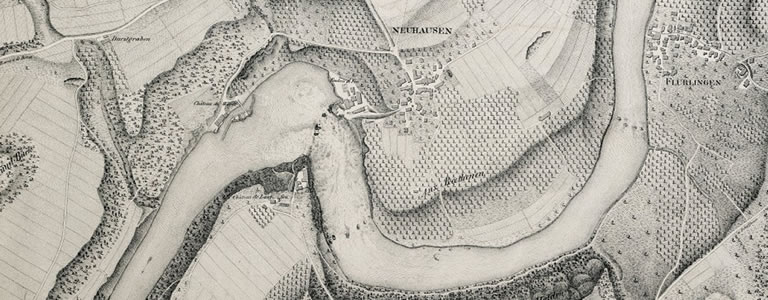 Plan des Rheinfalls und Umgebung von 1826