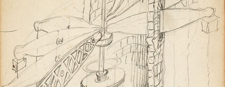 Ein Pumpwerk der Superlative – Josef Wolfgang Deschwanden skizziert 1851 für seine Schüler die technischen Details eines Dampfschöpfwerks in Nordholland