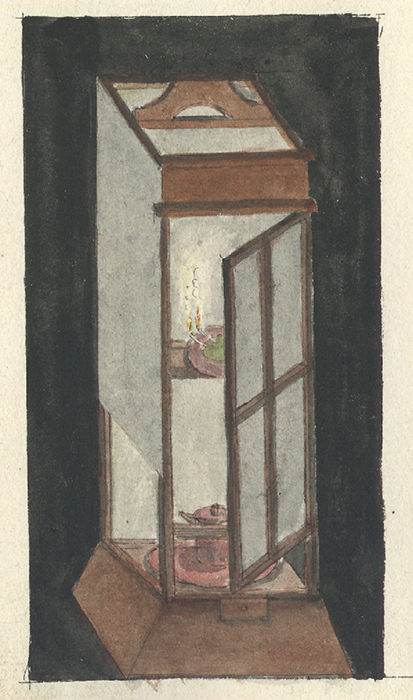 Japanische Lampe, Ausschnitt aus dem Skizzenbuch