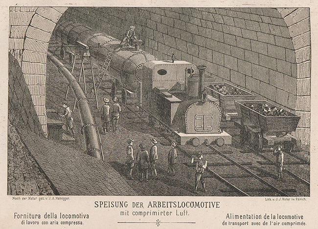 Druckluftbetriebene Lokomotive für den Personen- und Warentransport