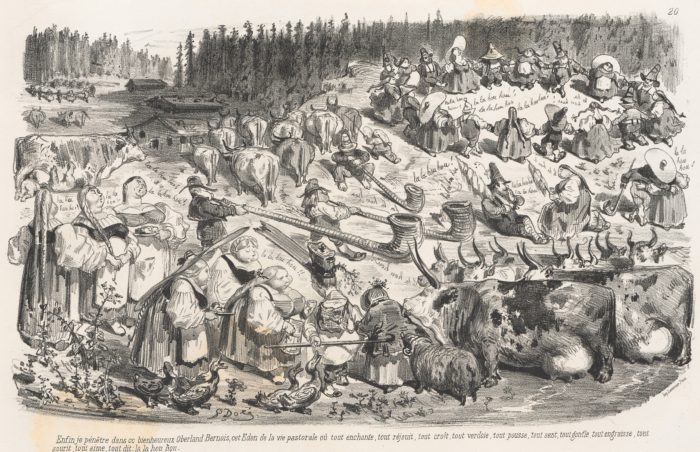 "Des-agréments d'un voyage d'agrément" von Gustave Doré: Darstellung des Berner Oberlands